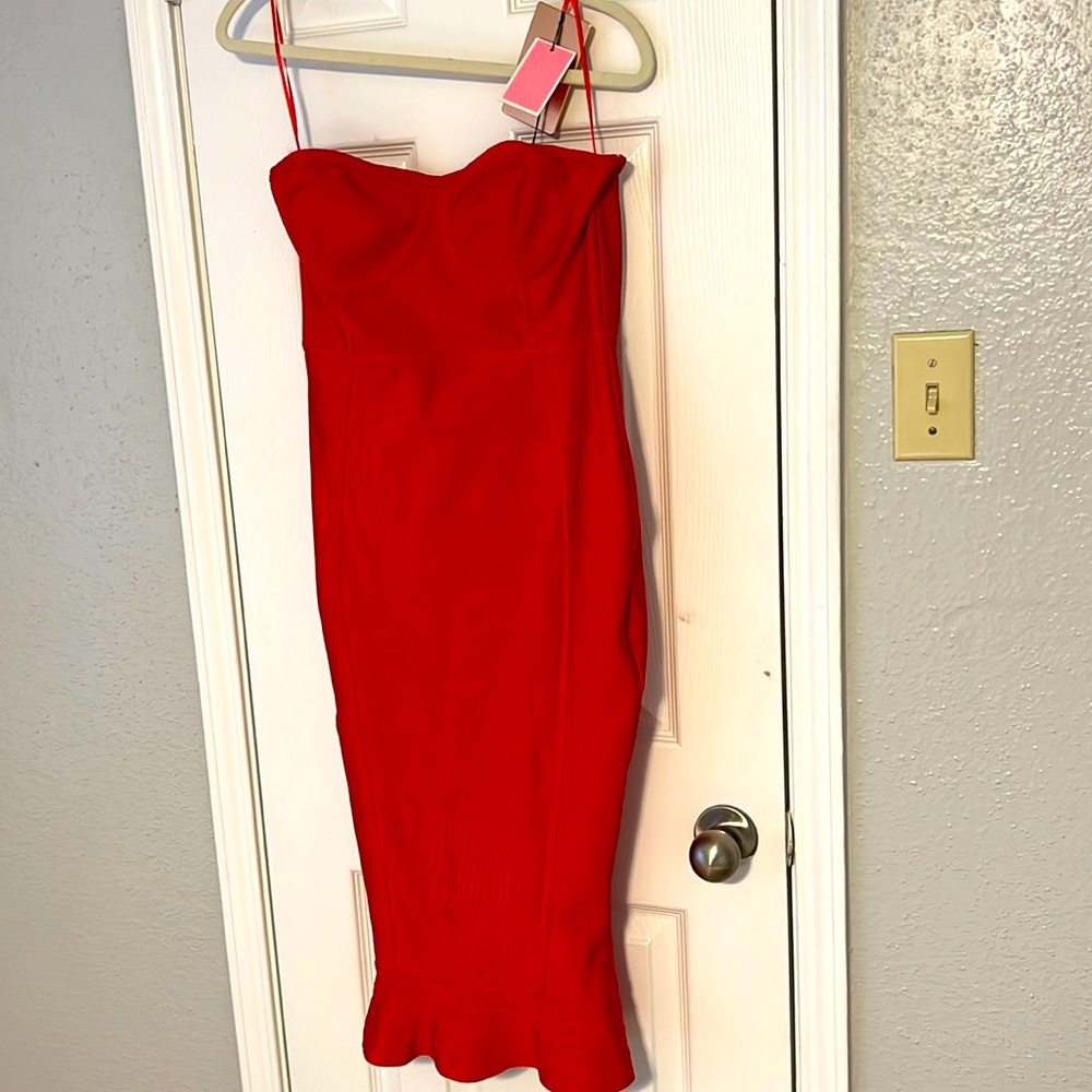 Red Strapless Valentines Dress